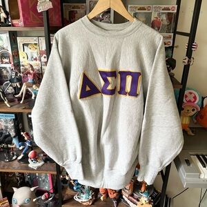 Vintage Champion Reverse Weave Delta Sigma Pi Sweatshirt XL Gray Made In USA